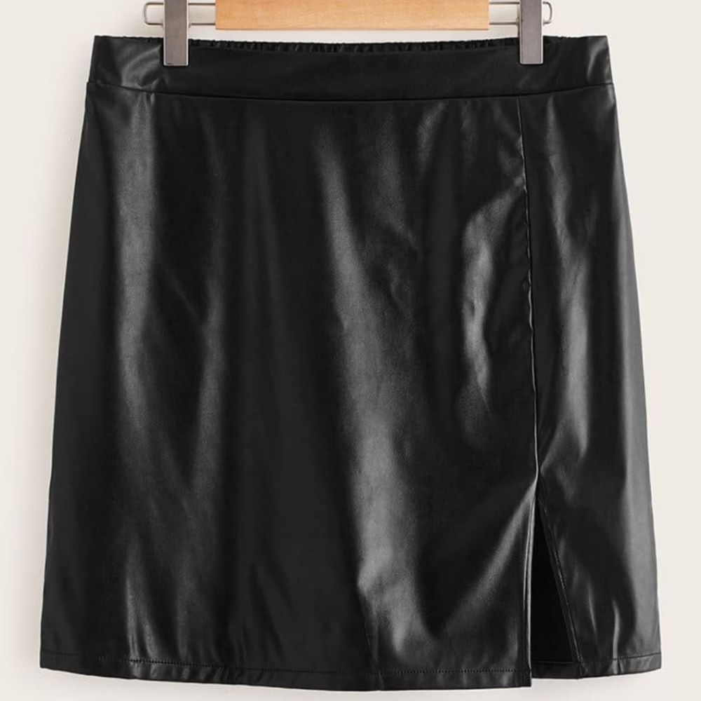 Faux leather skirt